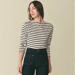 NWT Doen Irene Tee - Black Newport Stripe